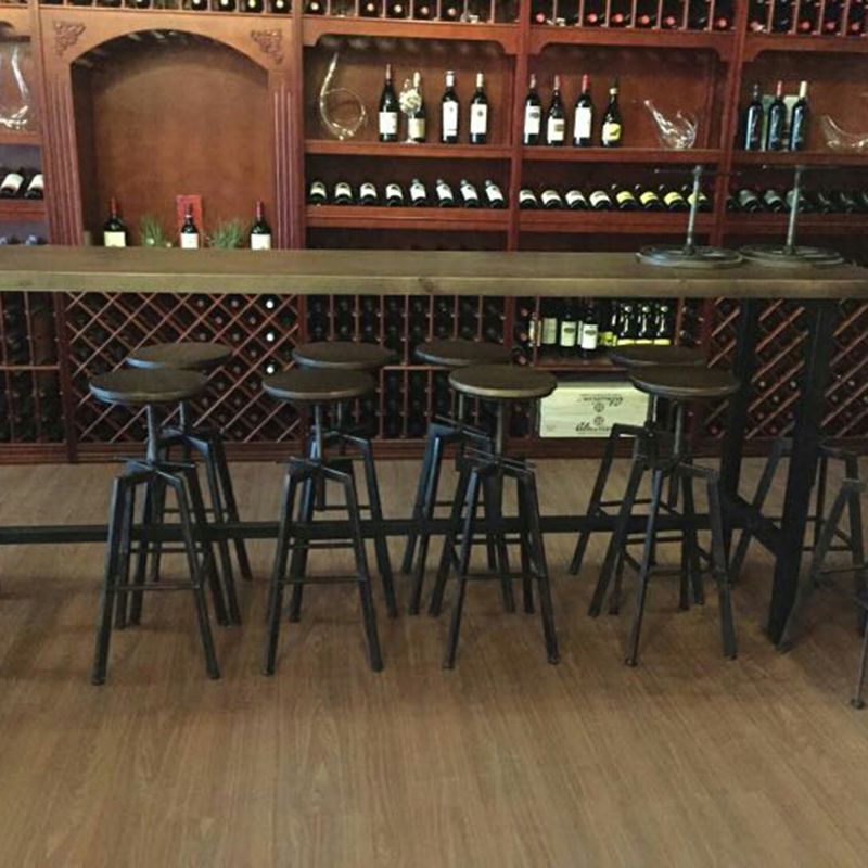 Industrial Leather Wood Counter Bar Stool Armless Adjustable Height Stool Clearhalo 'Bar Furniture' 'Bar Stools' 'bar_stools' 'furn' 'furn_bar_stools' 'furniture_bar_stools' 'Kitchen & Dining Furniture' 'kitchen&dining_furn' 'kitchen' 'kitchen_furn' Furniture' 1200x1200_40ac03cf-dd94-4bb9-a5d3-7965a47bcd64