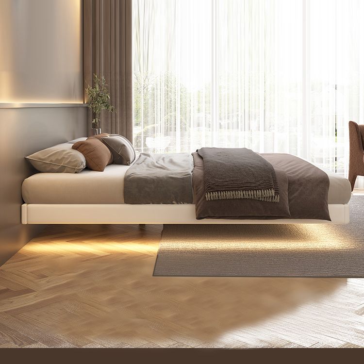 Piattaforma contemporanea legno legno e piattaforma imbottita con gambe metalliche