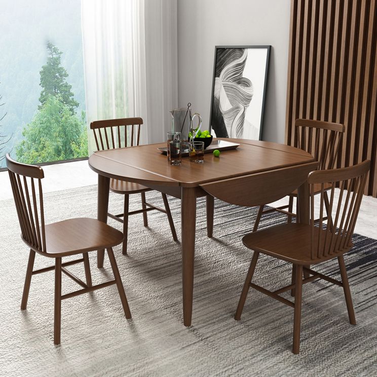 Modern Style Rubberwood Dinner Table Round Drop-Leaf Table for Home Use Clearhalo ' dining_table' 'Dining Tables & Seating' 'Dining Tables' 'furn' 'furn_dining_table' 'Furniture' 'furniture_dining_table' 'Kitchen & Dining Furniture' 'kitchen&dining_furn' 'kitchen' 'kitchen_dining_table' 1200x1200_40ad2788-a7f7-4702-b79d-e863cbdd487e