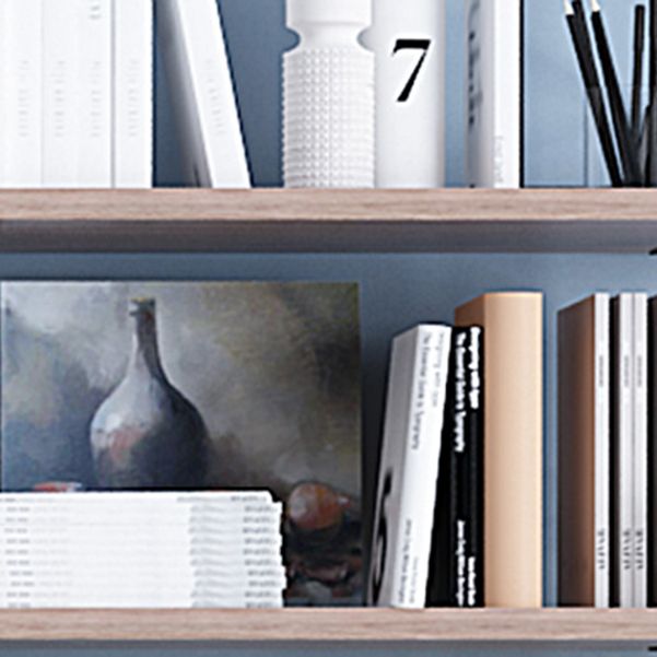 Contemporary Pine Solid Wood Bookcase Wall Mounted Metal Frame Closed Back Bookshelf Clearhalo 'Bookcases' 'furn' 'furn_bookcases' 'Furniture' 'Office Furniture' 1200x1200_40aeacd8-762c-4c29-83d5-d26f54b5d875