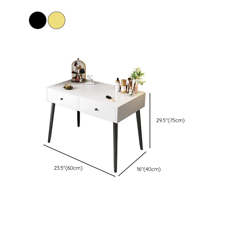 15.75" Wide Make-up Vanity White Makeup Vanity Desk Table with 2 Drawers