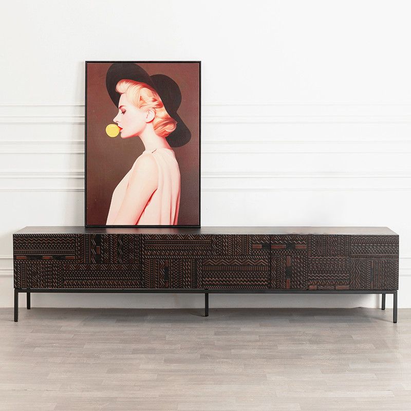 Traditional Teak Wood Media Console Brown TV Media Stand with Drawers Clearhalo 'furn' 'furn_tv_stands_entertainment_centers' 'Furniture' 'Living Room Furniture' 'TV Stands & Entertainment Centers' 'TV Stands & Media Storage Furniture' 'tv_stands_entertainment_centers' 1200x1200_40afd2a2-1167-4e57-bc07-7686d789e392