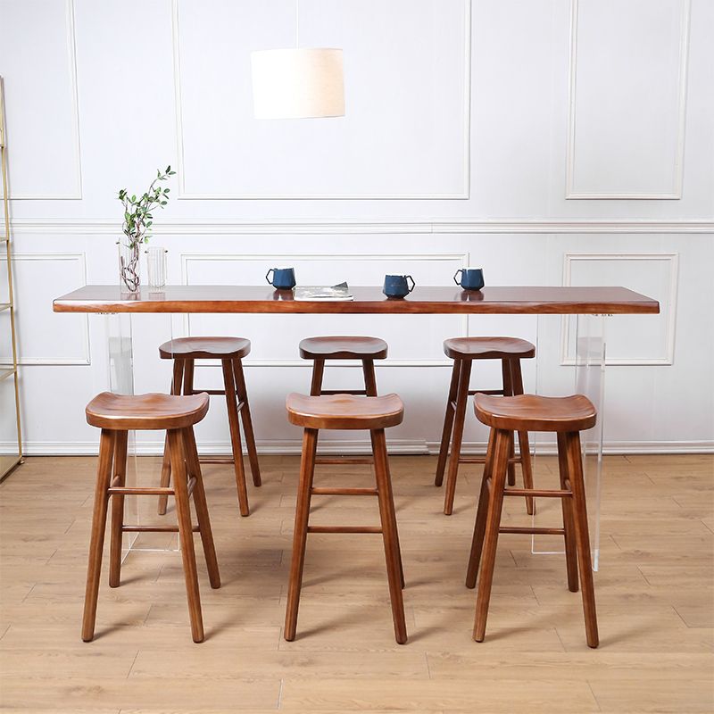 Modern Solid Wood Bar Table Set 1/4/7/9 Pieces Counter Table with Backless Stools Clearhalo 'Bar Furniture' 'furn' 'furn_home_bar_bar_sets' 'Furniture' 'Home Bars & Bar Sets' 'home_bar_bar_sets' 'Kitchen & Dining Furniture' 1200x1200_40affd35-8c0b-4dc9-9088-72c060526448