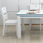 1/5/7 pezzi tavolo da pranzo e sedia set con legno massiccio e in bianco