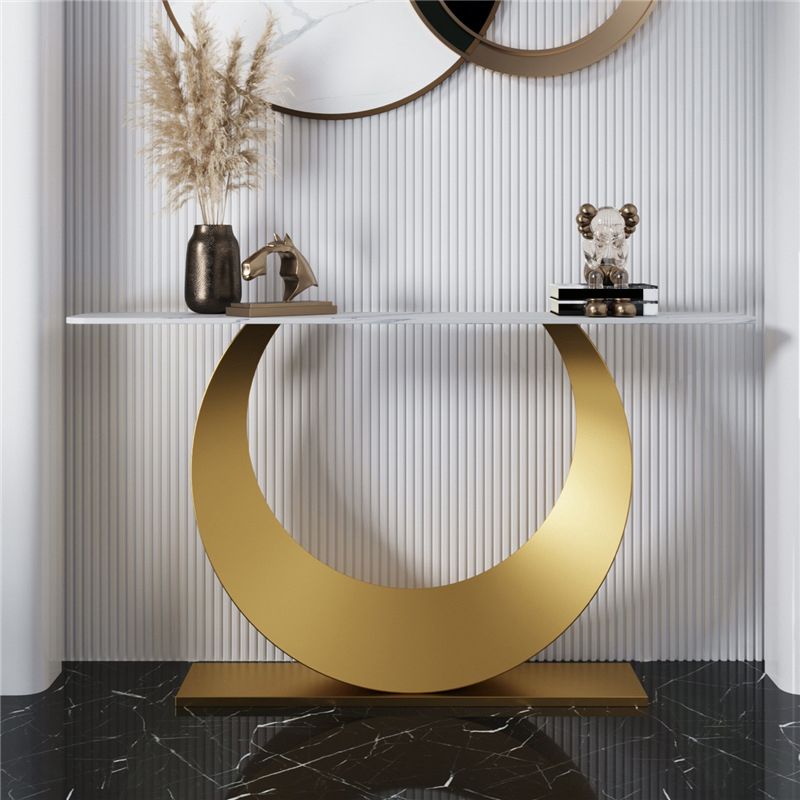 Rectangle Console Accent Table Glam Antique Finish Console Sofa Table