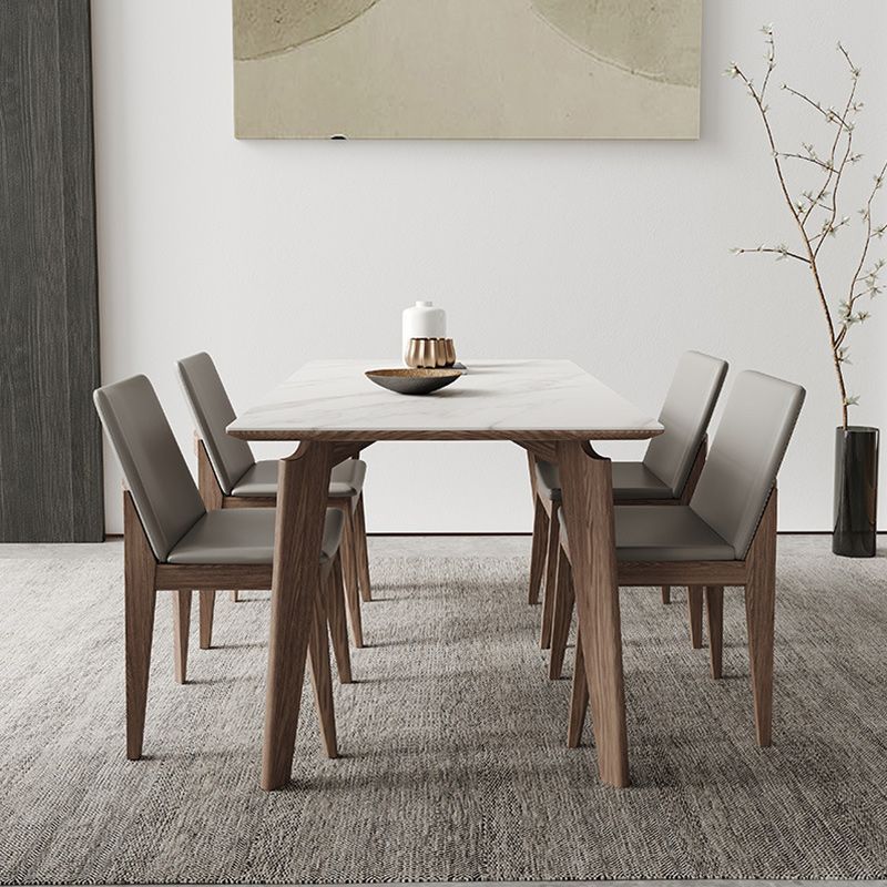 Modern Sintered Stone Top Dining Set Rectangle 1/4/5/7 Pieces Dinette Table Set in Grey Clearhalo 'Dining Room Sets' 'Dining Tables & Seating' 'dining_room_set' 'furn' 'furn_dining_room_set' 'Furniture' 'Kitchen & Dining Furniture' 1200x1200_40b0e826-568d-4a97-b5fe-efc5c835894c