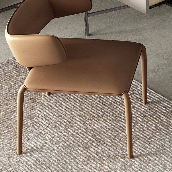 Noordse stijl zijstoel faux lederen wingback stoel voor woonkamer