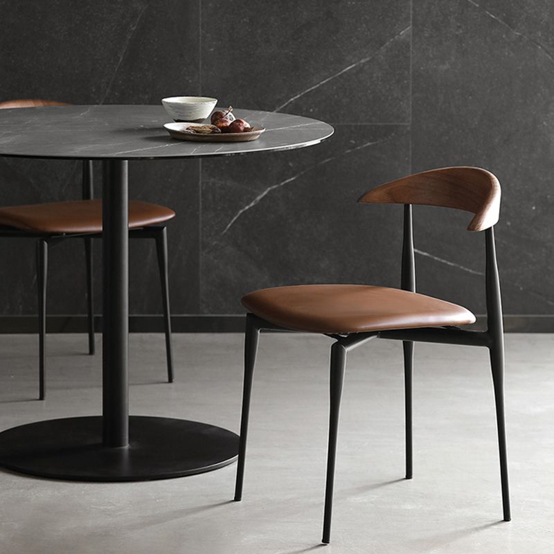 Modern Style Faux Leather Chair Open Back Armless Dining Chair Clearhalo 'Dining Chairs' 'Dining Tables & Seating' 'dining_chair' 'furn' 'furn_dining_chair' 'Furniture' 'furniture_dining_chair' 'Kitchen & Dining Furniture' 1200x1200_40b2a7d3-2994-4b68-a72c-8bd55a6d0982