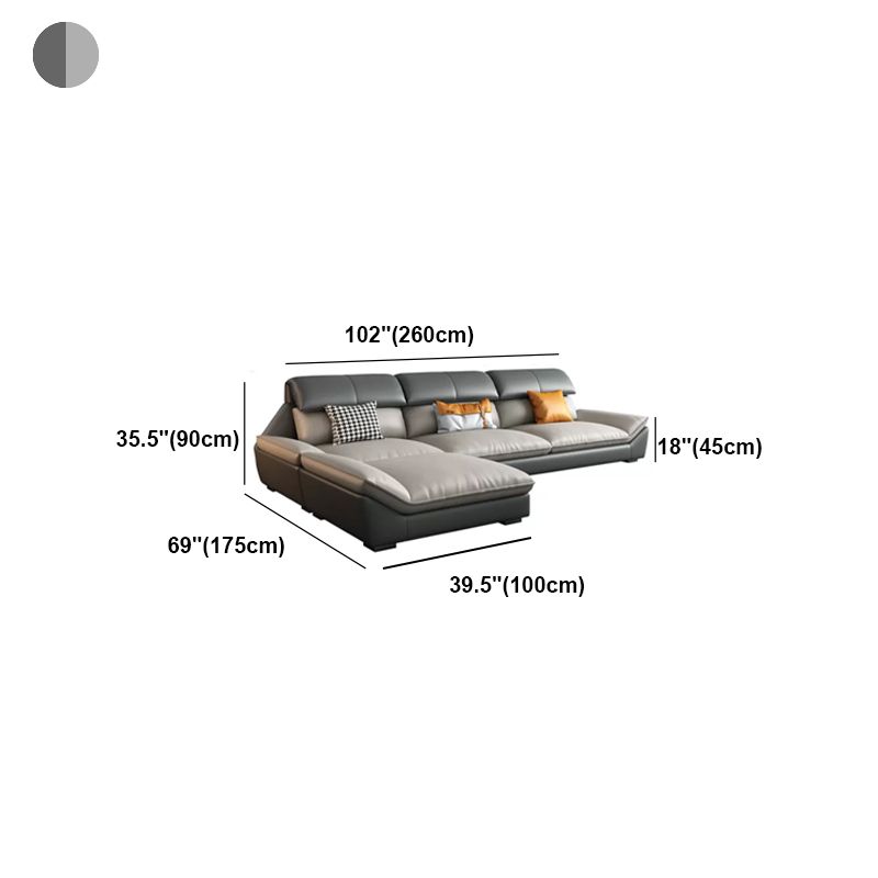 Scandinavian Faux Leather Sofa/Sectionals for Living Room 37.4" High
