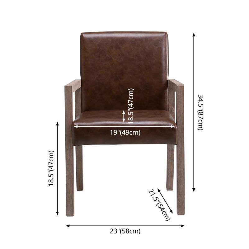 Contemporary Home Arm Chair Parsons Back Upholstered Wood Dining Room Chair Clearhalo ' kitchen&dining_furn' 'Dining Chairs' 'Dining Tables & Seating' 'dining_chair' 'furn' 'furn_dining_chair' 'Furniture' 'furniture_dining_chair' 'Kitchen & Dining Furniture' 'kitchen' 1200x1200_40b3ec2e-d765-4392-a05a-2d901b036766