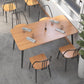 Industrial Style Natural Wood Table Metal 4 Legs Dining Table Clearhalo 'Dining Tables & Seating' 'Dining Tables' 'dining_table' 'furn' 'furn_dining_table' 'Furniture' 'Kitchen & Dining Furniture' 1200x1200_40b40fe6-5416-45ef-9faa-7c45bb6b98b1