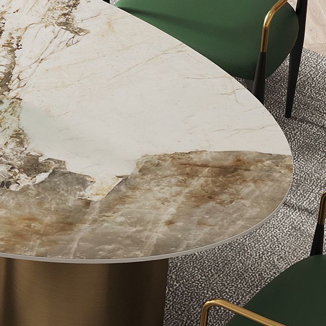 Metal Traditional Luxury Oval Indoor Table Marble Top Table with 3 Legs Clearhalo 'Dining Tables & Seating' 'Dining Tables' 'dining_table' 'furn' 'furn_dining_table' 'Furniture' 'furniture_dining_table' 'Kitchen & Dining Furniture' 'kitchen' 'kitchen_dining_table' 1200x1200_40b42e9d-dded-4af9-990c-bdaca0f63087