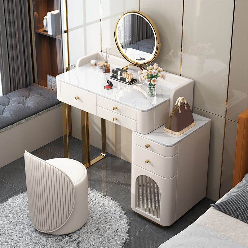 Lussuoso tavolo da toep in metallo tavolo da toeletta da letto in pietra scrivania vanità