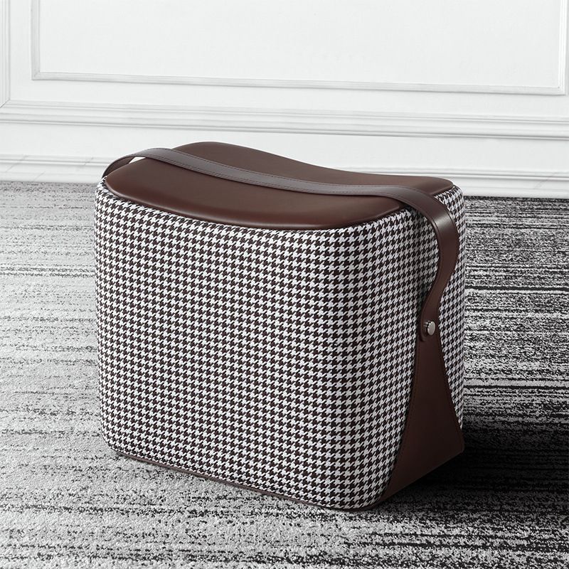 Modern PU Leather Sherpa Pouf Contrast Color especializado para desvanecer el reposapiés otomano resistente