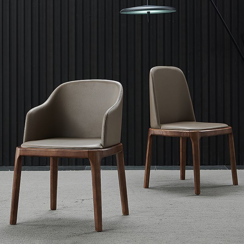 Industrial Solid Wood Dining Chair Faux Leather Side Chair with Upholstered Clearhalo 'Dining Chairs' 'Dining Tables & Seating' 'dining_chair' 'furn' 'furn_dining_chair' 'Furniture' 'Kitchen & Dining Furniture' 1200x1200_40b687f5-261a-4eb8-a3ff-d69c2f898128