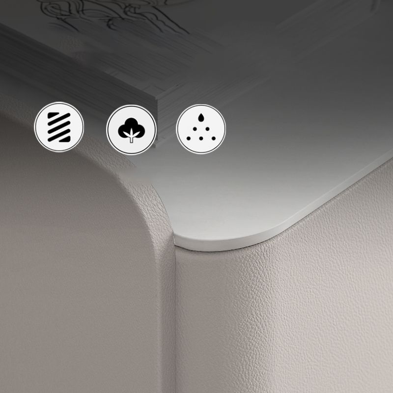 Luxe stenen top nachtkastje 18,5 "lange lederen nachttafel met laden