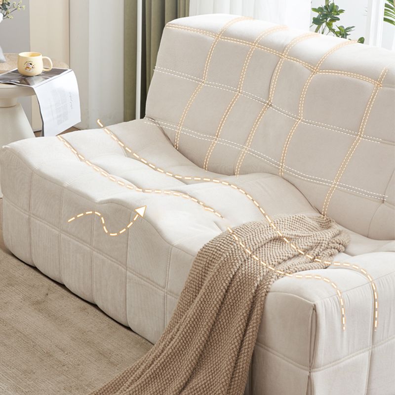 Scandinavian Corduroy Armless Sofa Minimalist 59" Wide Loveseat