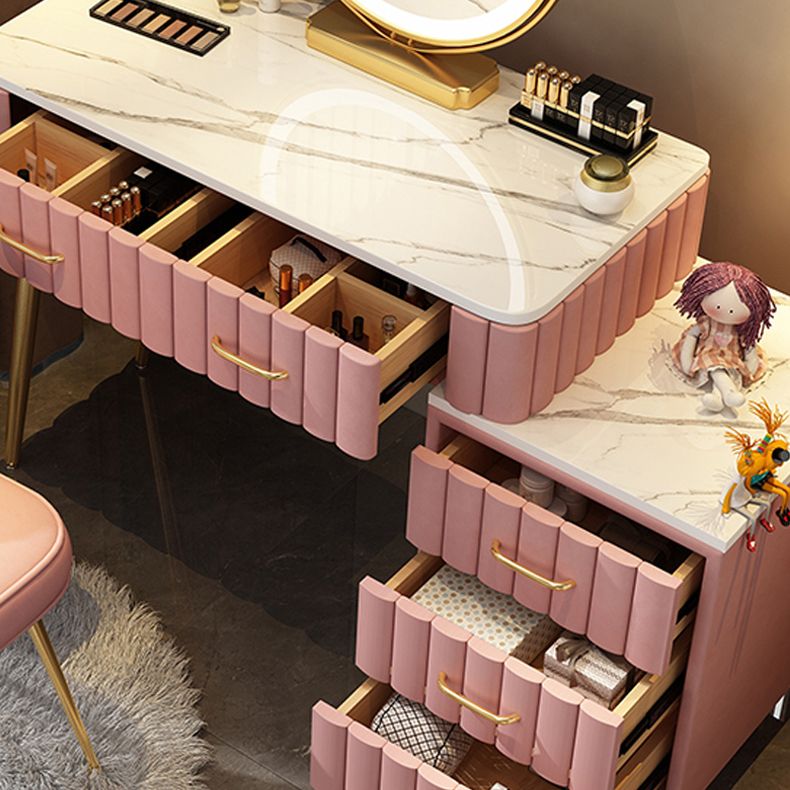 Set di sgabelli da toeletta lussuoso per trucco a specchio illuminato