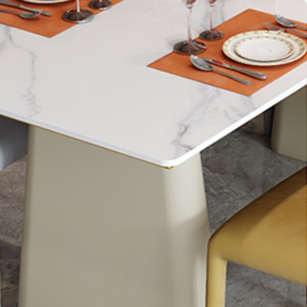 Modern Style Dining Set 1/5/7 Pieces Rectangle Stone Dining Table for Dining Room Kitchen
