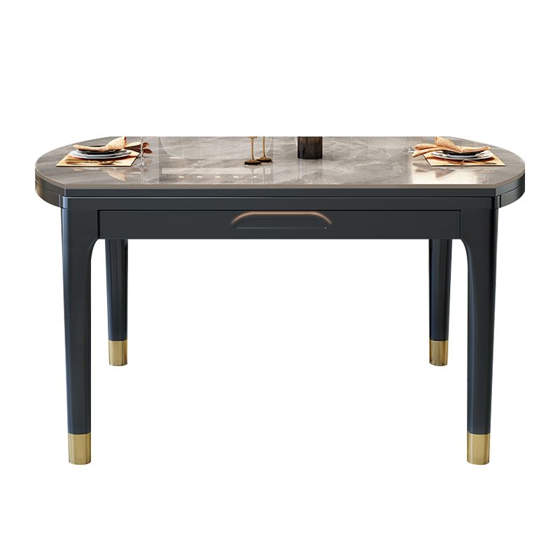 Modern Foldable Stone Dining Table Rubber Wood Legs for Dining Room Clearhalo 'Dining Tables & Seating' 'Dining Tables' 'dining_table' 'furn' 'furn_dining_table' 'Furniture' 'Kitchen & Dining Furniture' 1200x1200_40b87dc2-0d2a-421a-ac8c-59ee049564f8