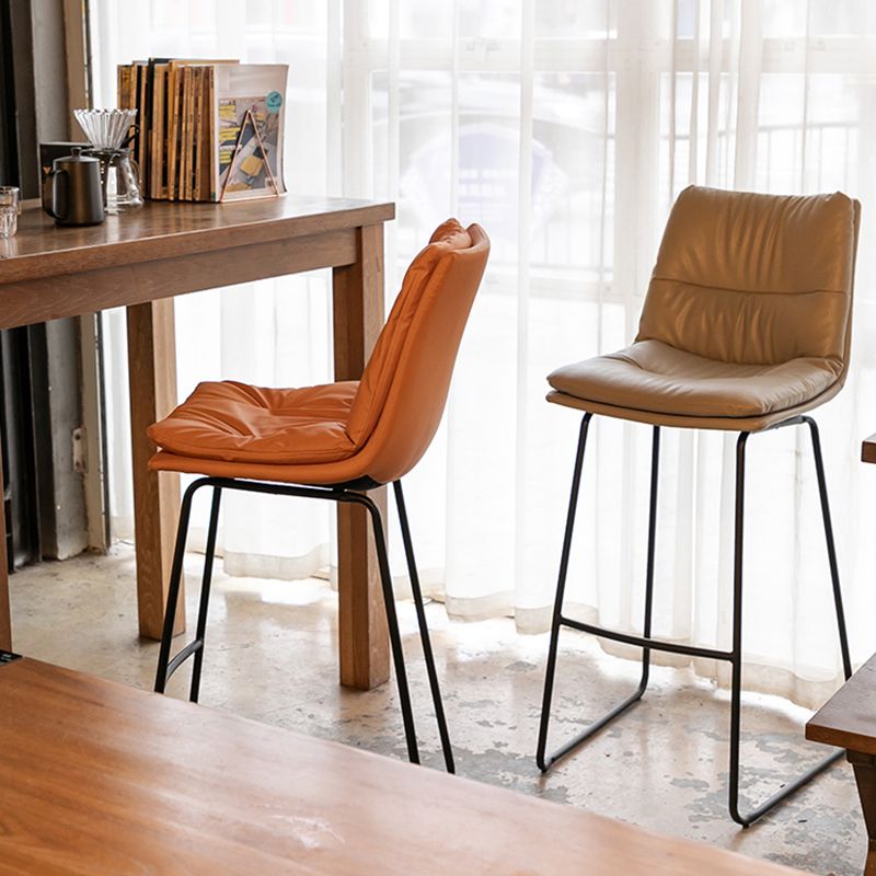 Modern PU Upholstery Bar Stool Low Back Arm-less Counter-height Indoor Stool Clearhalo 'Bar Furniture' 'Bar Stools' 'bar_stools' 'furn' 'furn_bar_stools' 'furniture_bar_stools' 'Kitchen & Dining Furniture' 'kitchen&dining_furn' 'kitchen' 'kitchen_furn' Furniture' 1200x1200_40b95d49-1a9f-47bb-87ae-d11f844d5369