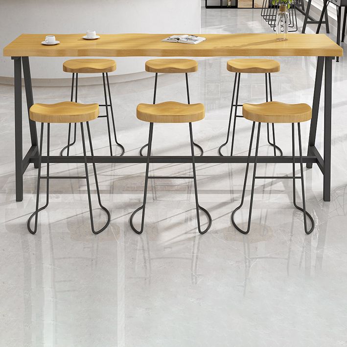 Modern Rectangle Pub Dining Set 1/2/4/7 Pieces Trestle Indoor Counter Height Set Clearhalo 'Bar Furniture' 'furn' 'furn_home_bar_bar_sets' 'Furniture' 'Home Bars & Bar Sets' 'home_bar_bar_sets' 'Kitchen & Dining Furniture' 1200x1200_40bae249-712c-4b49-afe4-504b7665f9d0
