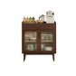 Espresso Solid Wood Dining Server Modern Glass Door with 2 Drawers Clearhalo 'buffet_sideboard' 'Buffets & Sideboards' 'furn' 'furn_buffet_sideboard' 'Furniture' 'Kitchen & Dining Furniture' 1200x1200_40bae5e7-49a4-4b7e-a6b4-8be540d7bc19