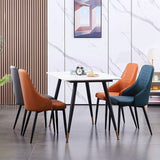 Modern Leather Dining Chair Solid Back Armless Side Chairs with Metal Legs Clearhalo ' kitchen&dining_furn' 'Dining Chairs' 'Dining Tables & Seating' 'dining_chair' 'furn' 'furn_dining_chair' 'Furniture' 'furniture_dining_chair' 'Kitchen & Dining Furniture' 'kitchen' 1200x1200_40bb15cf-6b6d-4565-ac5e-67f0f257e42f