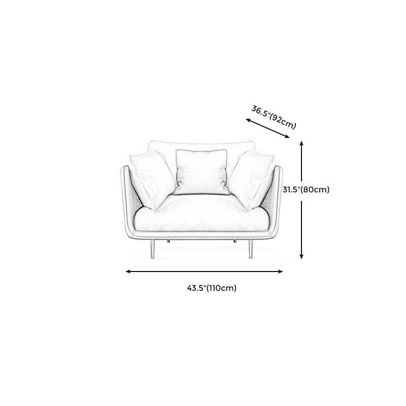 静止した染色抵抗性革張りのリビングルーム枕トップアーム席