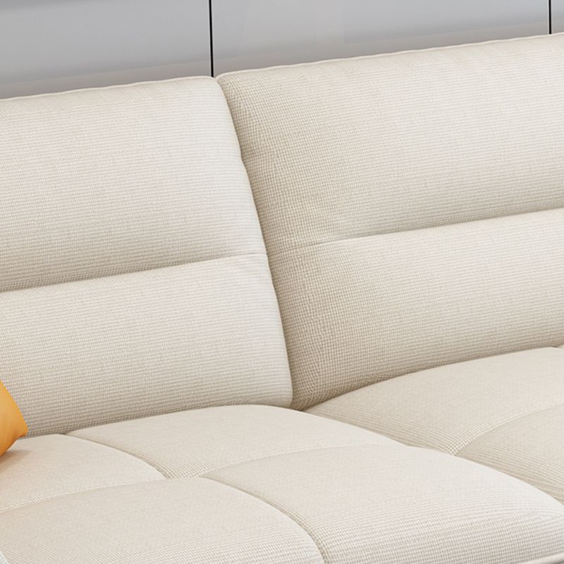 Contemporary Cotton/Faux Leather Sofa Square Arm Couch with Cushion Back Clearhalo 'furn' 'furn_sofas' 'Furniture' 'furniture_sofas' 'Living Room Furniture' 'Sofa' 'sofas' '„Éõ„Éº„É†' 1200x1200_40bd59e4-28f9-4be1-a362-1233e7e0735c