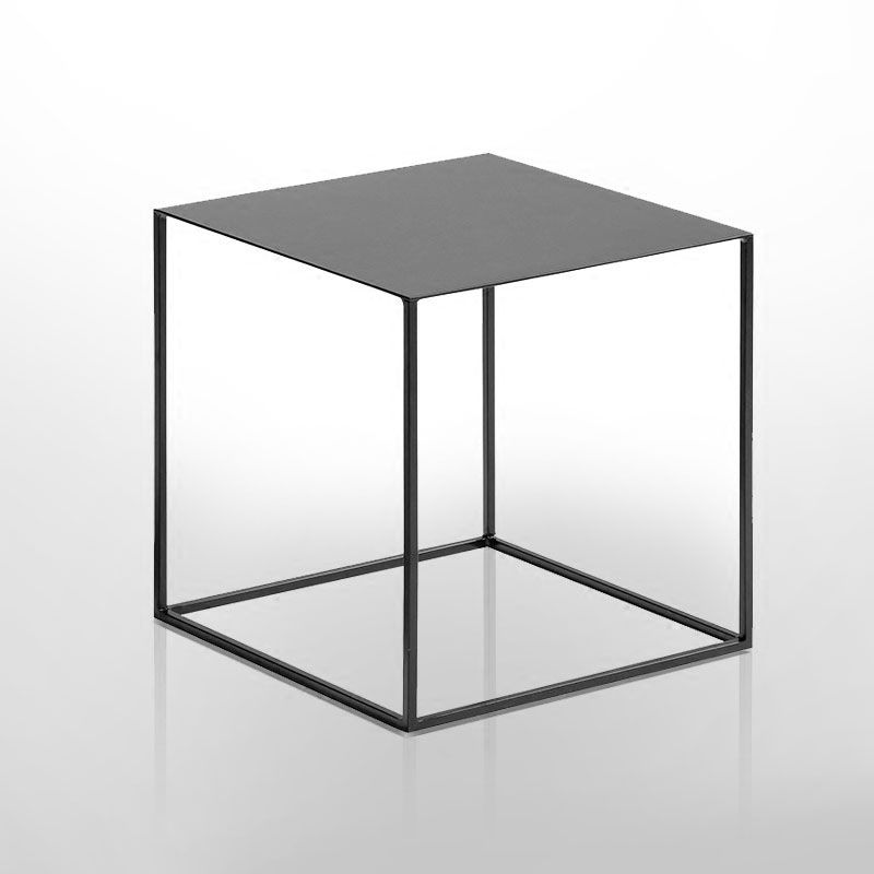 Tabla lateral superior cuadrada de metal 15.75 "Mesa de base de base de marco de alto