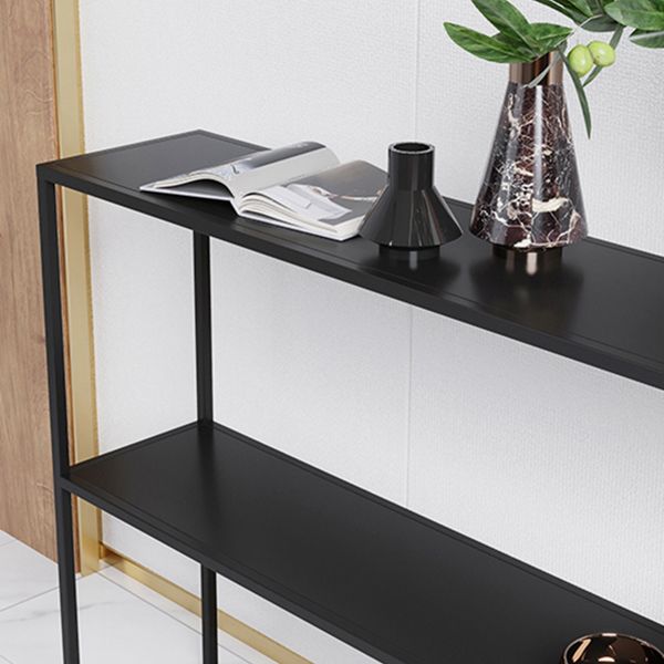 Modern Console Accent Table Antique Finish Rectangle Console Sofa Table in Metal Clearhalo 'Console Tables' 'console_tables' 'Entry & Mudroom Furniture' 'furn' 'furn_console_tables' 'Furniture' 1200x1200_40becf1b-a477-47bb-97b4-a7cd76607f94