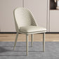 Minimalist Armless Solid Back Chair for Kitchen Leather Dining Chair