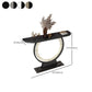 11" Wide Stone Console Table Contemporary Half Moon Sofa Table