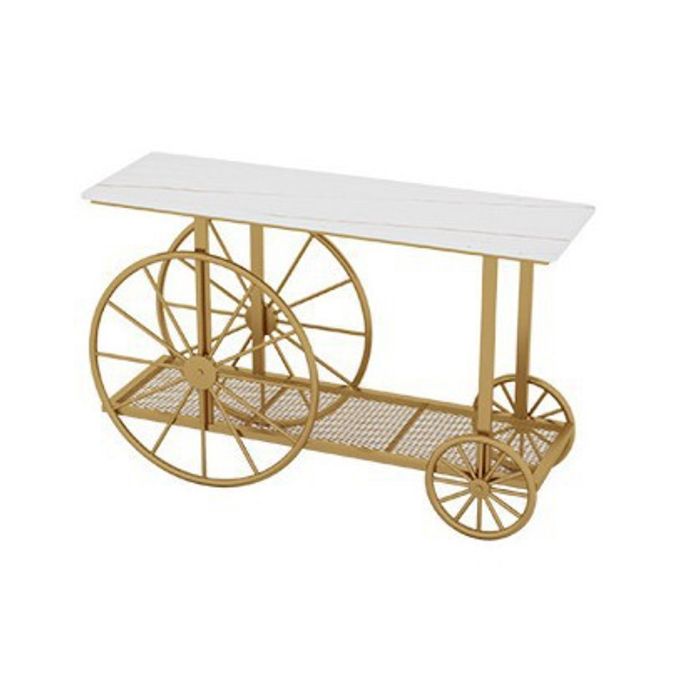 Glam Rectangle Accent Table Stone Sofa Console Table with Shelf for Hall Clearhalo 'Console Tables' 'console_tables' 'Entry & Mudroom Furniture' 'furn' 'furn_console_tables' 'Furniture' 1200x1200_40c43f61-bcba-4a2f-afa6-cb5c92419894