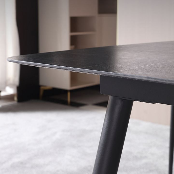 Modern Black 1/4/5/7 Pieces Dining Set Rectangle Legs Stone Indoor Dinette Set Clearhalo 'Dining Room Sets' 'Dining Tables & Seating' 'dining_room_set' 'furn' 'furn_dining_room_set' 'Furniture' 'Kitchen & Dining Furniture' 1200x1200_40c4ea5f-0175-4c26-a5b8-0703126d5e4b