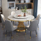 Rotatable Sintered Stone Top Round Table in White Glam Dining Table with Metal Pedestal Clearhalo ' dining_table' 'Dining Tables & Seating' 'Dining Tables' 'furn' 'furn_dining_table' 'Furniture' 'furniture_dining_table' 'Kitchen & Dining Furniture' 'kitchen&dining_furn' 'kitchen' 'kitchen_dining_table' 1200x1200_40c4ec7e-f155-44cc-ac42-3c2b6d5bc290