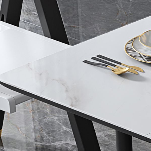 Solid Wood Contemporary Rectangular Table Glass Top Table with Drop Leaf Clearhalo 'Dining Tables & Seating' 'Dining Tables' 'dining_table' 'furn' 'furn_dining_table' 'Furniture' 'furniture_dining_table' 'Kitchen & Dining Furniture' 'kitchen' 'kitchen_dining_table' 1200x1200_40c531f8-dbbc-4677-8208-3d4dded816ef