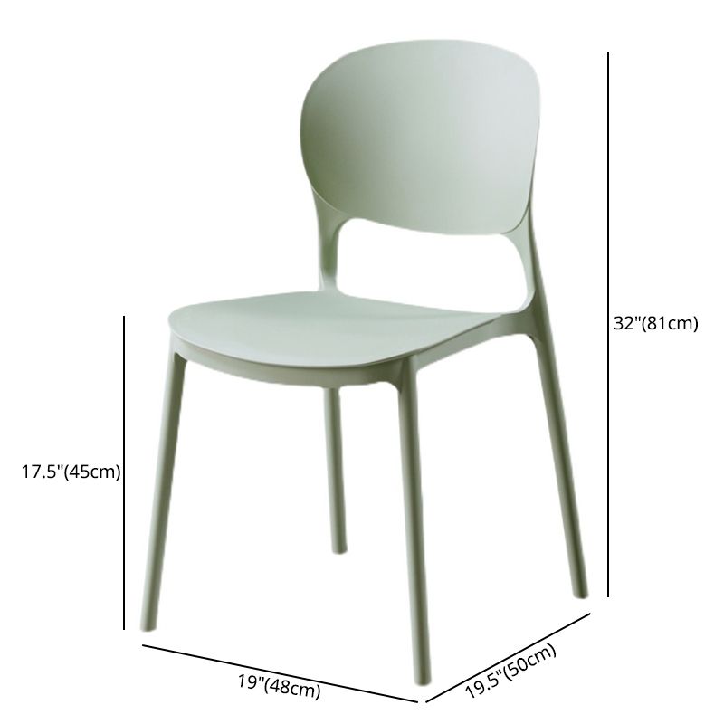 Modern Kitchen Square Plastic Dining Chair Open Back Dining Side Armless Chairs Clearhalo ' kitchen&dining_furn' 'Dining Chairs' 'Dining Tables & Seating' 'dining_chair' 'furn' 'furn_dining_chair' 'Furniture' 'furniture_dining_chair' 'Kitchen & Dining Furniture' 'kitchen' 1200x1200_40c555a9-7c85-41df-b0ed-e2919a561738