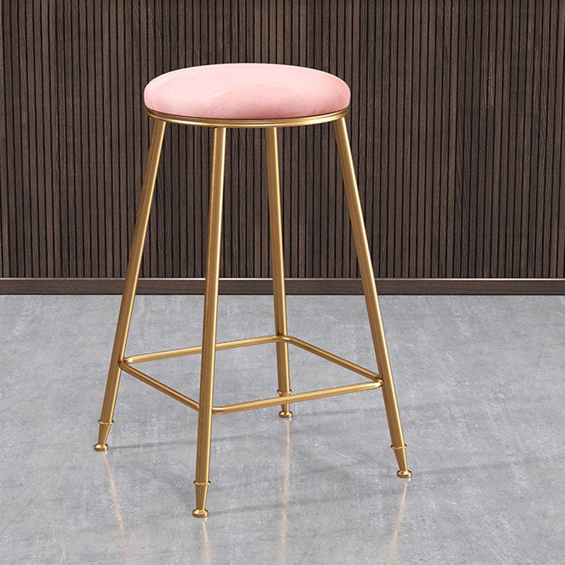 Nordic Design Stackable Backless Barstools for Home Upholstered Bar Stools with Metal Legs Clearhalo 'Bar Furniture' 'Bar Stools' 'bar_stools' 'furn' 'furn_bar_stools' 'Furniture' 'furniture_bar_stools' 'Kitchen & Dining Furniture' 1200x1200_40c5a71f-203b-41b3-bc84-03316674f98a