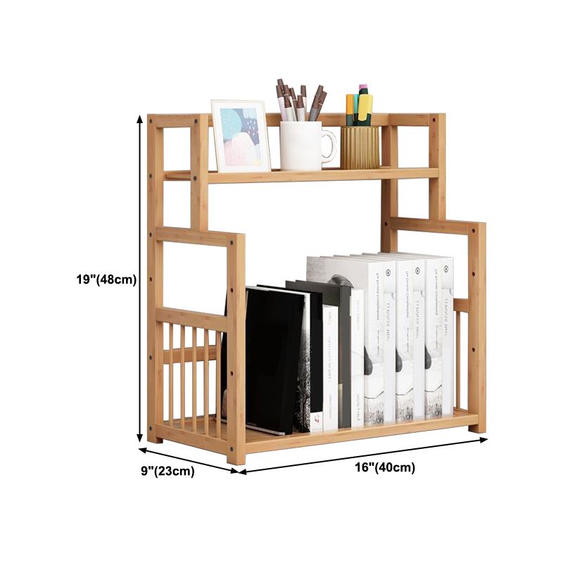 Bibliothèque d'étagère en bambou Bibliothèque à dos ouvert naturel pour la salle d'étude