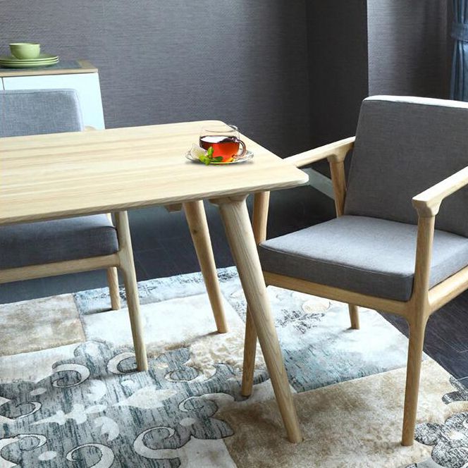 Rectangle 4 Legs Modern Style Dining Table Wood Color Fixed Table of Solid Wood Clearhalo ' dining_table' 'Dining Tables & Seating' 'Dining Tables' 'furn' 'furn_dining_table' 'Furniture' 'furniture_dining_table' 'Kitchen & Dining Furniture' 'kitchen&dining_furn' 'kitchen' 'kitchen_dining_table' 1200x1200_40c6b7ed-86ae-4eaa-9119-cc07d2856106