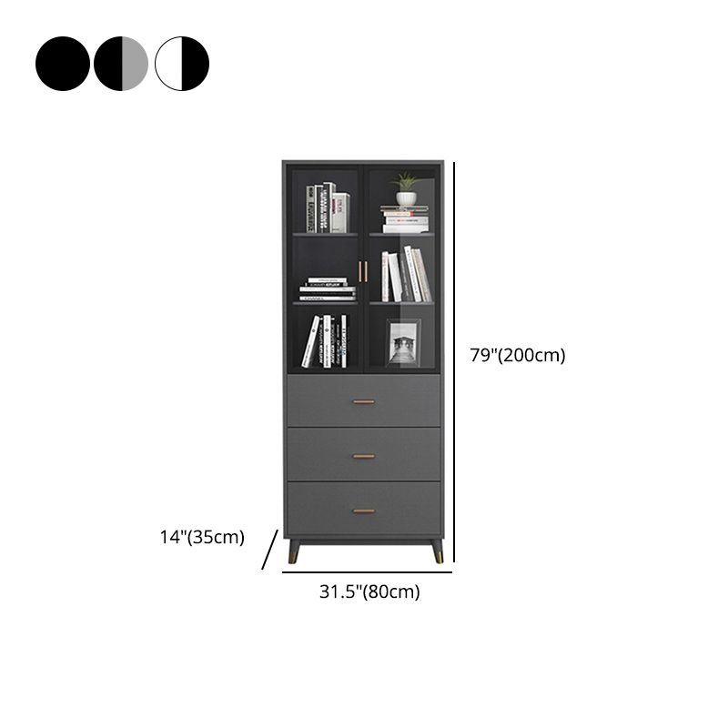 Vertical Glam Standard Bookcase Manufactured Wood Bookcase with Glass Door Clearhalo 'Bookcases' 'Furniture' 'furniture_bookcases' 'kitchen' 'kitchen_bookcases' 'Living Room Furniture' 'Office Furniture' 1200x1200_40c7757a-669d-419d-aff7-e32a858ce2aa