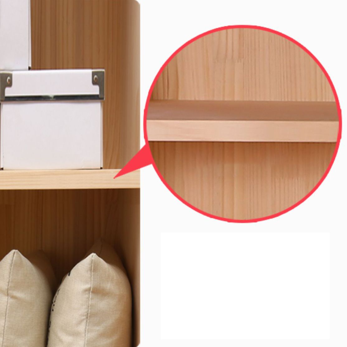 Modern Freestanding Wardrobe Pine Solid Wood Wardrobe with Drawer