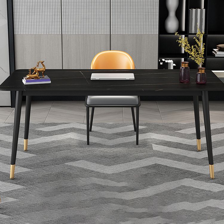 29.52 "H escritorio industrial de oficina industrial escritorio de secretario negro rectangular