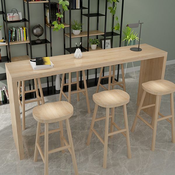 Rectangle Counter Dining Table in Log, Modern Counter Table with 41.3-inch Height Clearhalo 'Bar Furniture' 'Bar Tables' 'bar_tables' 'furn' 'furn_bar_tables' 'Furniture' 'Kitchen & Dining Furniture' 1200x1200_40c83eef-92f3-45f5-8f35-cb4967189aaf