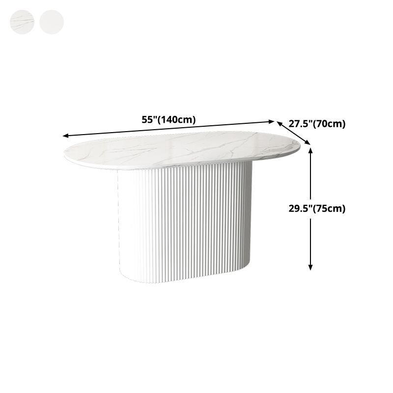 Oval White Tone Dining Table Luxury Pedestal Table for Dining Room Clearhalo ' dining_table' 'Dining Tables & Seating' 'Dining Tables' 'furn' 'furn_dining_table' 'Furniture' 'furniture_dining_table' 'Kitchen & Dining Furniture' 'kitchen&dining_furn' 'kitchen' 'kitchen_dining_table' 1200x1200_40c84295-1a2b-4ca2-a0e8-850272abb831