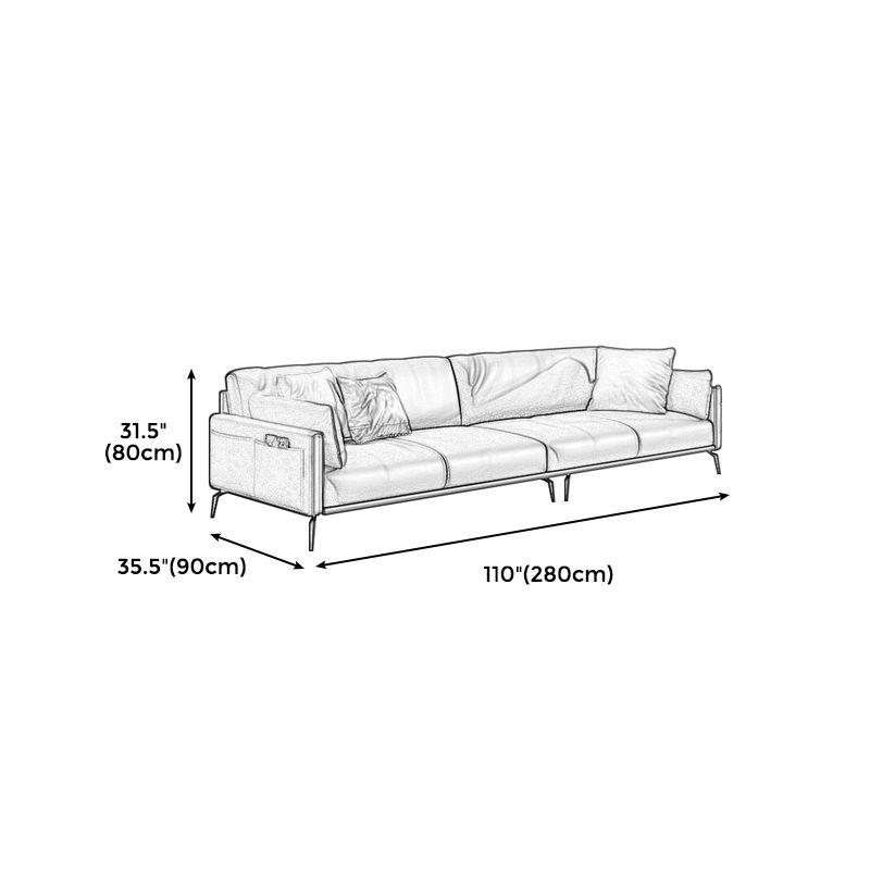 Black Industrial Sofa with Bolster Pillows 31.5"High Square Arm Sofa Clearhalo 'furn' 'furn_sofas' 'Furniture' 'furniture_sofas' 'kitchen' 'kitchen_sofas' 'Living Room Furniture' 'Sofa' 'sofas' 1200x1200_40ca483e-8727-4610-8e5c-f7dec785b938