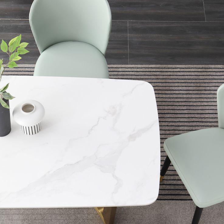 Luxury Sintered Stone Dining Table Rectangle Table with Metal Trestle Base Clearhalo ' dining_table' 'Dining Tables & Seating' 'Dining Tables' 'furn' 'furn_dining_table' 'Furniture' 'furniture_dining_table' 'Kitchen & Dining Furniture' 'kitchen&dining_furn' 'kitchen' 'kitchen_dining_table' 1200x1200_40cbe879-f78a-4aae-9042-1e853303a2c5