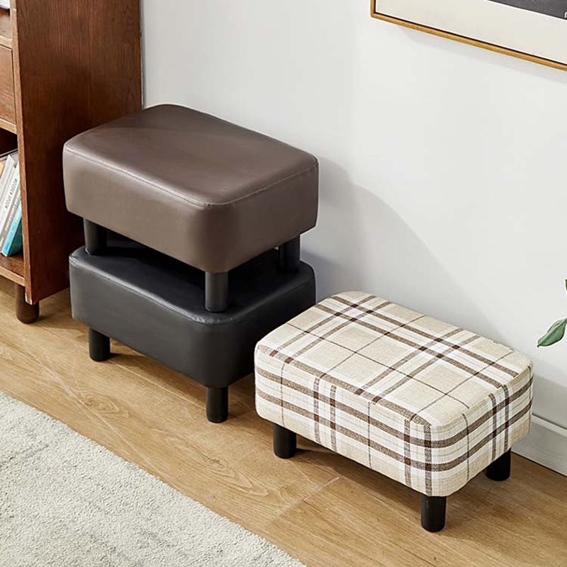 Contemporary Ottoman Solid Color Water Resistant Leather Rectangle Footstool Ottoman Clearhalo 'furn' 'furn_ottomans_poufs' 'Furniture' 'Living Room Furniture' 'Ottomans & Poufs' 'ottomans_poufs' 1200x1200_40cc1cf8-f474-454d-9ed8-175e798f1234